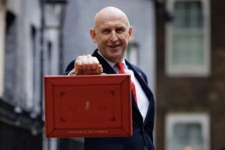 Chancellor of the Exchequer John Healey prepares to deliver the Budget at 11 Downing Street. Picture by Alecsandra Dragoi / Treasury